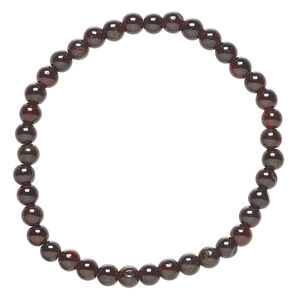 Garnet 1pkg1, round bead natural, 6 inch 3-5mm dark