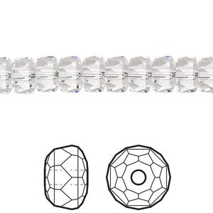 Bead 4pk crystal, Crystal Passions® 8x5mm rondelle 5045