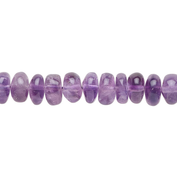 Amethyst 1pkg1, hand-cut rondelle bead natural C grade, 15.5-16 inch 7x4mm-8x6mm image number 0