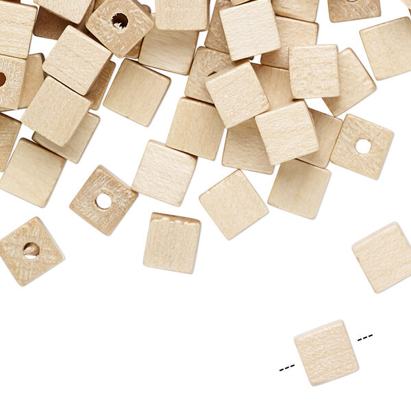 Bead, vintage German wood (coated), 6x6mm cube. Sold per pkg of 100. image number 0