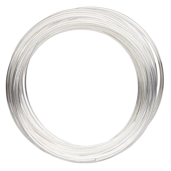 Memory wire, Beadalon®, silver-plated carbon steel, 2-inch round bracelet, 0.65mm thick. Sold per 1-ounce pkg, approximately 73 loops. image number 0