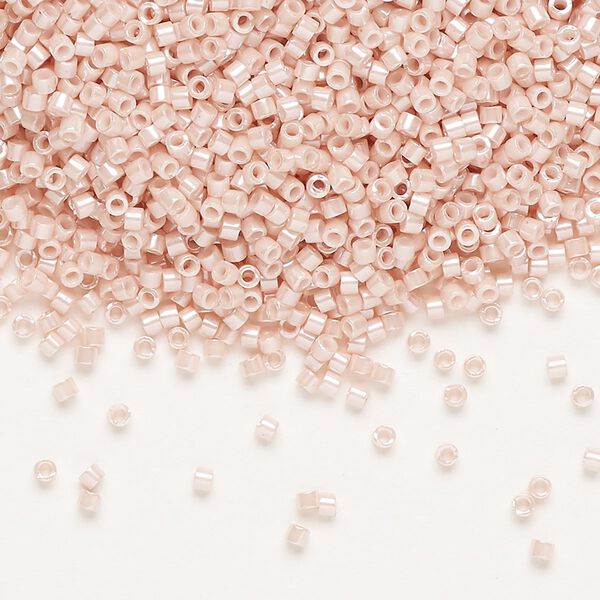 Seed bead, Delica®, glass, pkg/7.5g, #11 round, opaque glazed luster light salmon (DB-1533-1). image number 0