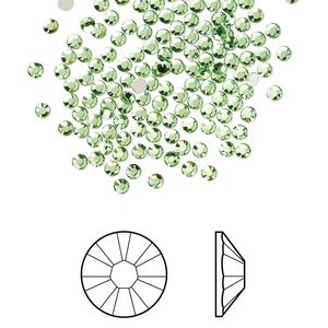 Flat back 1440pk peridot foil back, Swarovski® 2.1-2.3mm rose round SS7 2058