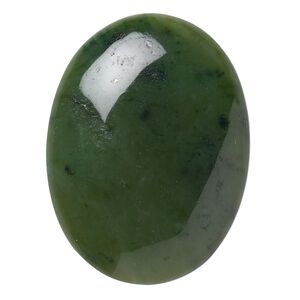Nephrite jade 1pkg1, calibrated oval cab natural 40x30mm
