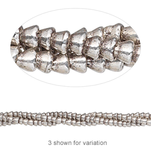 Bead, Hill Tribes, antiqued sterling silver, 2mm cone. Sold per 8-inch strand, approximately 150 beads. image number 0