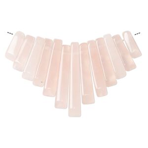 Rose quartz 1pkg13, fan focal natural 26x10mm-29x12mm