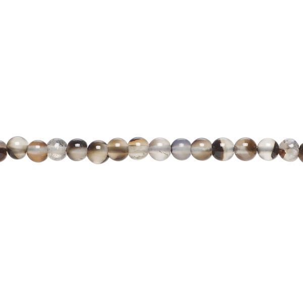 Black agate 1pkg1, hand-cut round bead, 14 inch 2-3mm image number 0