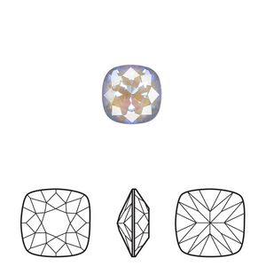 Fancy stone 2pk crystal serene gray DeLite, Crystal Passions® 10mm cushion 4470