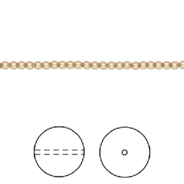 Pearl 100pk bright gold, Crystal Passions® 2mm round 5810 image number 0