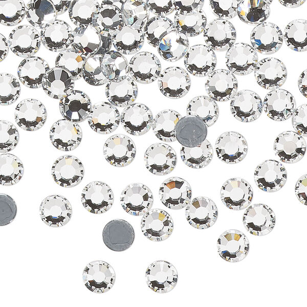 Flat back, Dance With Me™ crystal hotfix rhinestone, crystal clear, foil back, 4.6-4.8mm rose, SS20. Sold per pkg of 144 (1 gross). image number 0