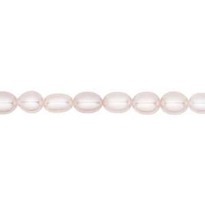 Pearl, White Lotus™, cultured freshwater, mauve, 5-5.5mm rice, B grade, Mohs hardness 2-1/2 to 4. Sold per 15-1/2" to 16" strand.