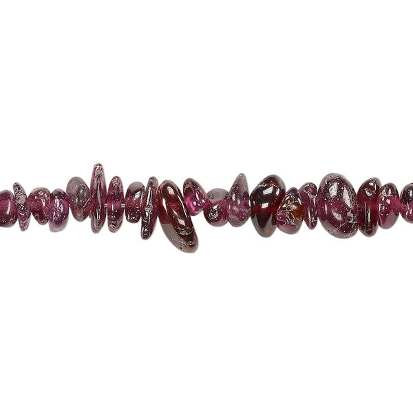 Bead, rhodolite garnet (natural), small chip, Mohs hardness 7 to 7-1/2. Sold per 15-inch strand. image number 0