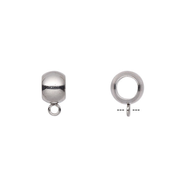 Bead, stainless steel, 8x5mm rondelle with closed loop. Sold per pkg of 10. image number 0
