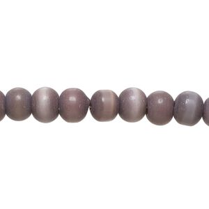 Bead, matte cat's eye glass (fiber optic glass), matte purple, 7x5mm-8x6mm rondelle. Sold per 14-inch strand, approximately 70 beads.