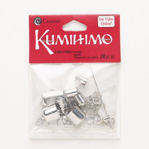 Clasp lobster claw mix 1pkg28 "pewter" (zinc alloy), mixed findings, silver-finished brass / steel / 1-strand