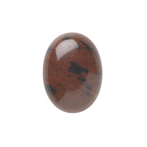Mahogany obsidian 1pkg10, calibrated oval cab natural 8x6mm
