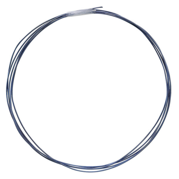 Wire, anodized niobium, dark blue, half-hard, round, 20 gauge. Sold pkg of 5 feet. image number 0
