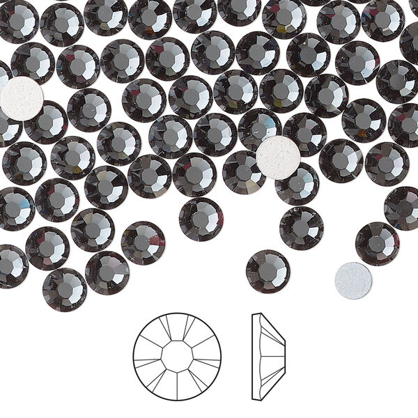 Flat back 1440pk light graphite foil back, Preciosa MAXIMA Czech crystal hotfix rhinestone 4.6-4.8mm chaton rose round SS20 image number 0