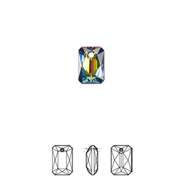 Drop 4pk crystal vitrail medium P, Crystal Passions® 9x6mm pendant emerald cut 6435 image number 0