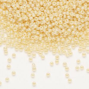Seed bead, Preciosa Ornela Czech glass, pkg/50g, #11 rocaille, opaque luster dark cream pearl, (47185).