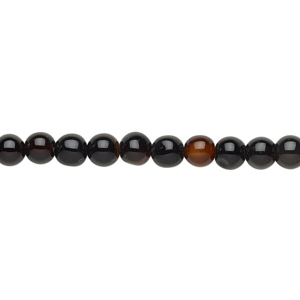 Red agate / black agate / brown agate 1pkg1, round bead C grade, 14 inch 4-5mm image number 0