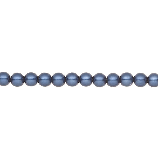 Pearl 50pk blue, Preciosa Czech crystal 4mm round image number 0