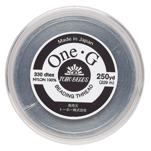 Thread, TOHO BEADS®, One-G™, nylon, grey, size 0. Sold per 250-yard spool. image number 0