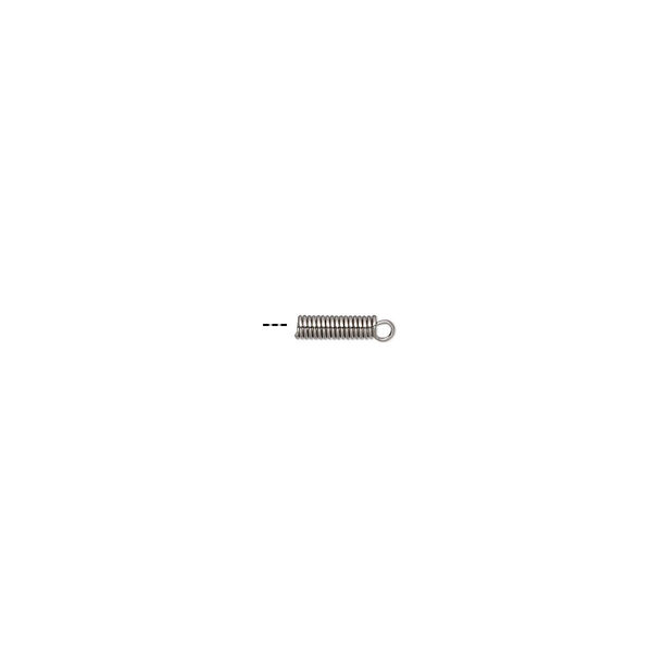 Cord coil, glue-in, stainless steel, 7x2mm with loop, 1mm inside diameter. Sold per pkg of 50. image number 0