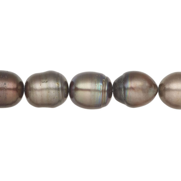 Freshwater pearl 1pkg1, rice, 15 inch dark sable 8-9mm cultured image number 0