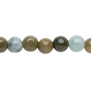 Jadeite 1pkg1, round bead natural 15.5-16 inch 8mm