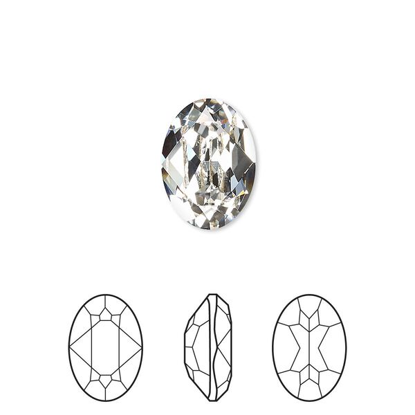 Fancy stone 12pk crystal foil back, Crystal Passions® 14x10mm oval 4120 image number 0
