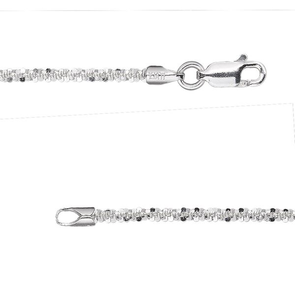 Chain, sterling silver, 2.1mm diamond-cut crisscross, 20 inches with lobster claw clasp. Sold individually. image number 0