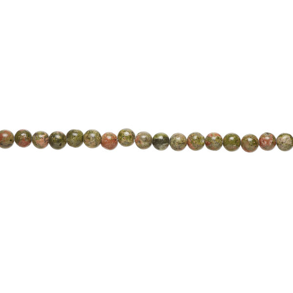Unakite 1pkg1, round bead natural, 15 inch 8mm image number 1