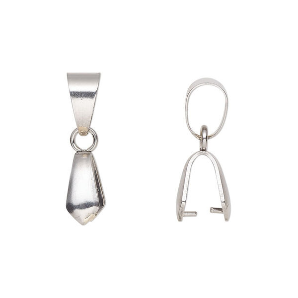 Bail, ice pick, stainless steel, 22x5mm with 8mm grip length and soldered bail. Sold per pkg of 4. image number 0