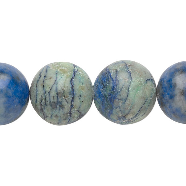 Bead, chrysocolla (stabilized), 16mm round, B grade, Mohs hardness 2 to 4. Sold per 8-inch strand, approximately 10 beads. image number 0