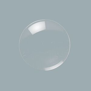 Cabochon, glass, transparent clear, 25mm non-calibrated round. Sold per pkg of 10.
