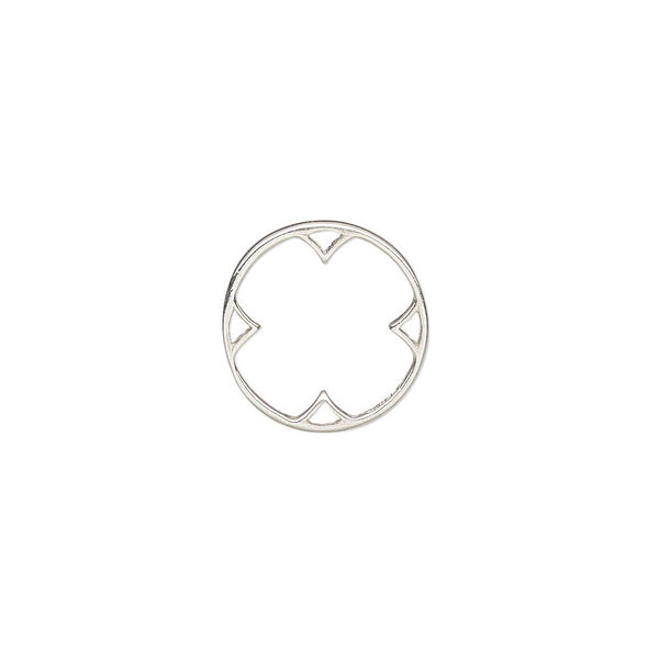 Component, Amoracast®, sterling silver, 12mm nimbus circle. Sold individually. image number 0
