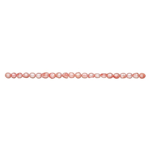 Freshwater pearl 1pkg1, semi-round, 15.5-16 inch dark blush 9-10mm cultured image number 1