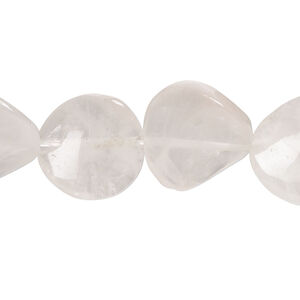 Rose quartz 1pkg1, twisted flat round bead natural, 15 inch 16mm