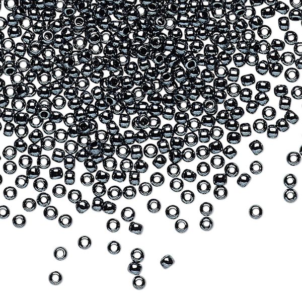 Seed bead, TOHO BEADS®, glass, pkg/7.5g, #11 round, opaque metallic hematite (TR-11-81). image number 0