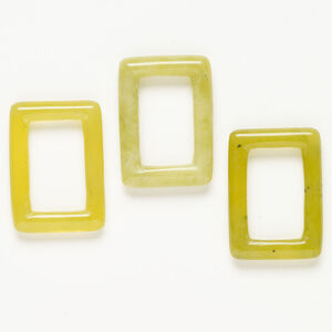 Olive new "jade" 1pkg1, open rectangle focal natural, 45x32mm