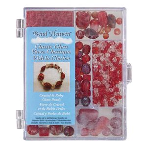 Bead mix, glass, opaque to transparent multi-red, 11/0-13x7mm mixed shapes. Sold per 110-gram pkg, approximately 750.