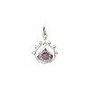 Amethyst / sterling silver 1pkg1, open teardrop drop natural antiqued 13x12.5mm image number 1