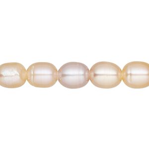 Pearl, cultured freshwater (natural), mauve and peach, 7-8mm, C- grade, Mohs hardness 2-1/2 to 4. Sold per 8-inch strand, approximately 20-25 beads.