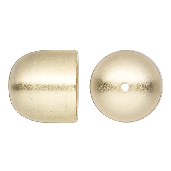 Bell component, lacquered brass-plated carbon steel, 20x19mm with 18.5mm inside diameter. Sold per pkg of 6. image number 0