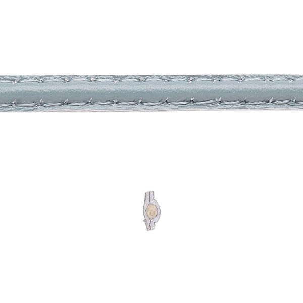 Cord, leather and cotton (dyed), grey, 5-6mm double-stitched flat. Sold per 5-yard section. image number 0