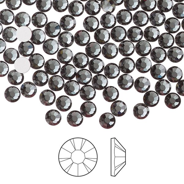 Flat back 144pk light graphite foil back, Preciosa MAXIMA Czech crystal rhinestone 3.8-4mm chaton rose round SS16 image number 0