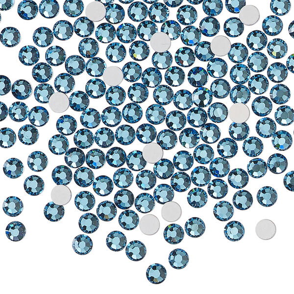 Flat back 1pkg1440 Malibu blue foil back, Preciosa MAXIMA Czech crystal rhinestone, 3.0-3.2mm chaton rose round SS12 image number 0