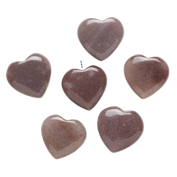 Purple aventurine 1pkg6, half-drilled puffed heart drop natural B grade, 14-16mm image number 0