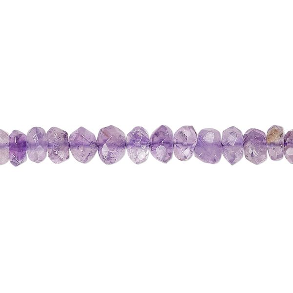 Amethyst 1pkg1, hand-cut faceted rondelle bead 13 inch 4x2mm-6x4mm image number 0